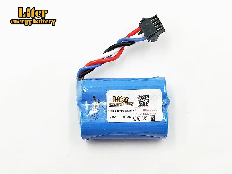 Upgrade 3.7V 1300mAh 18500 Lipo battery For UDI 001 UDI001 Huanqi 960 Remote control boat speedboat With SM-4P Plug | Электроника