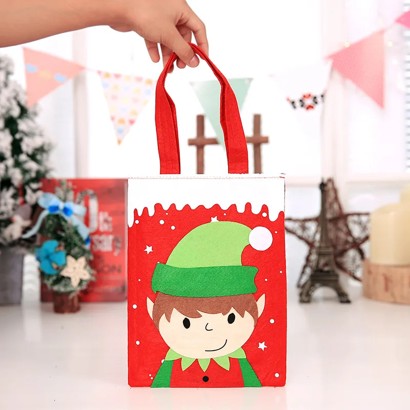 BalleenShiny 1 قطع عيد الميلاد الأحمر ورأى القماش الرجل العجوز ثلج الحلوى حمل عيد الميلاد الطفل شنطة هدايا الديكور حقيبة التخزين حامل