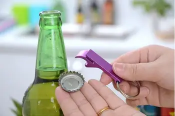 

Wholesale 1000 pcs Mini aluminum alloy bottle opener keychain creative keyring can opener promotion gift can customize your LOGO