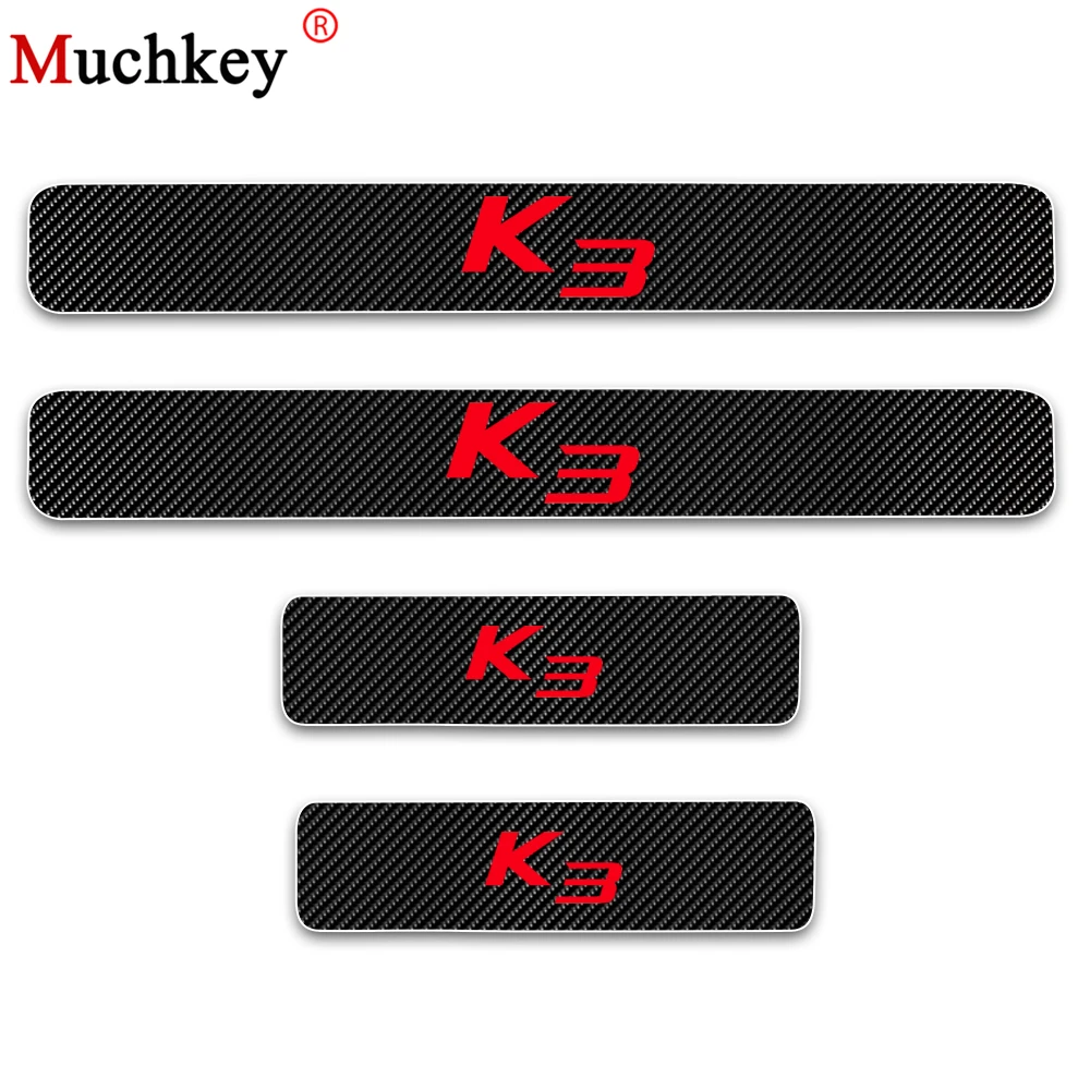 

Door Sills For Cars For KIA K3 4D Carbon Fiber Vinyl Stickers Welcome Pedal Sticker Car Door Sill Protector Car Accessories 4Pcs