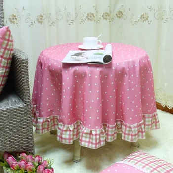 

Customized! European Pastoral Circular Table Cloth Pink Jacquard Lace Cotton Dinning Tablecloths Chair Covers Free shipping