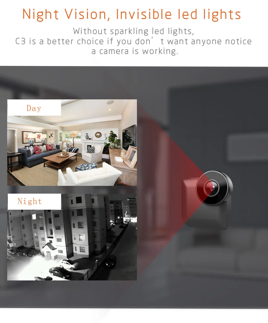 Camsoy C3 IP мини камеры WiFi беспроводной P2P пульт дистанционного управления ночное