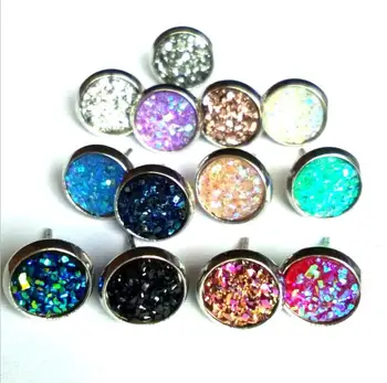 

AKOLION 8MM 10mm 12mm Stainless steel Shiny Austrian Crystal Round Brincos Ear Studs Earrings For Girls Women boucle d'oreille