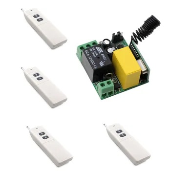 

AC 220V 10A 1CH Relay Wireless Remote Control Switch System Long Range Transmitter + Mini Size Receiver 315Mhz/433Mhz