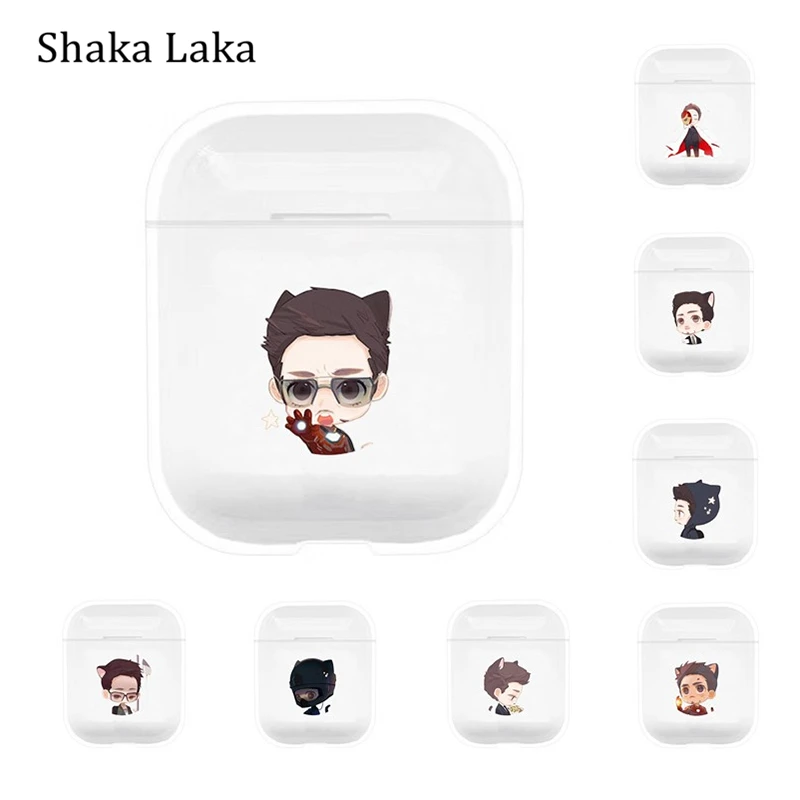 

For Apple AirPods Case Cartoon Iron Man Paint Wireless Bluetooth Earphone Protective Cover For Airpods Accessories Charging Box
