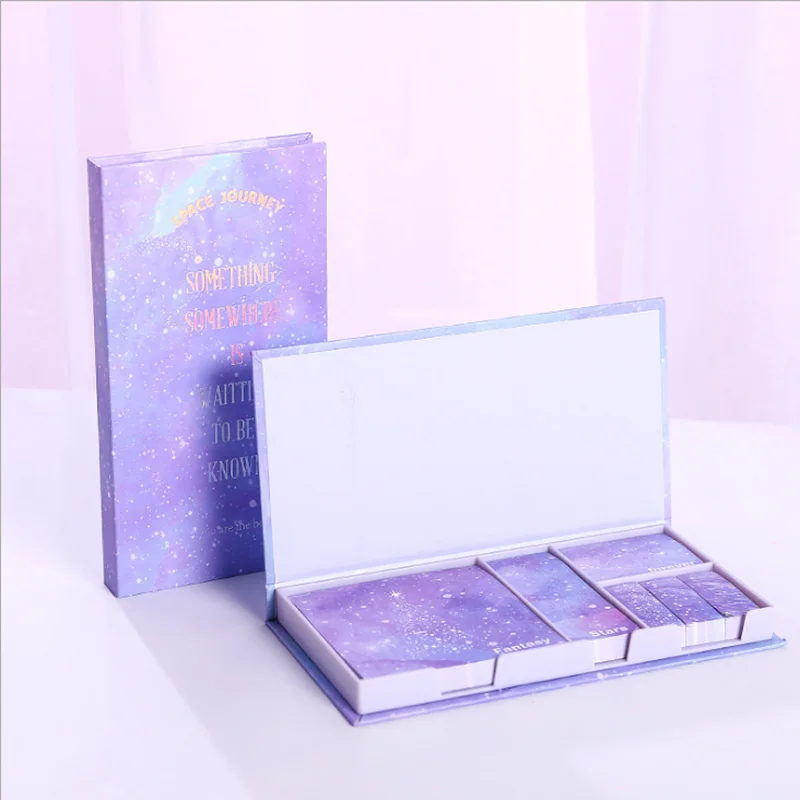 Korea memo sticker gift box bronzing can tear note paper ins any thing posted small book sticker set - Цвет: Wait for us