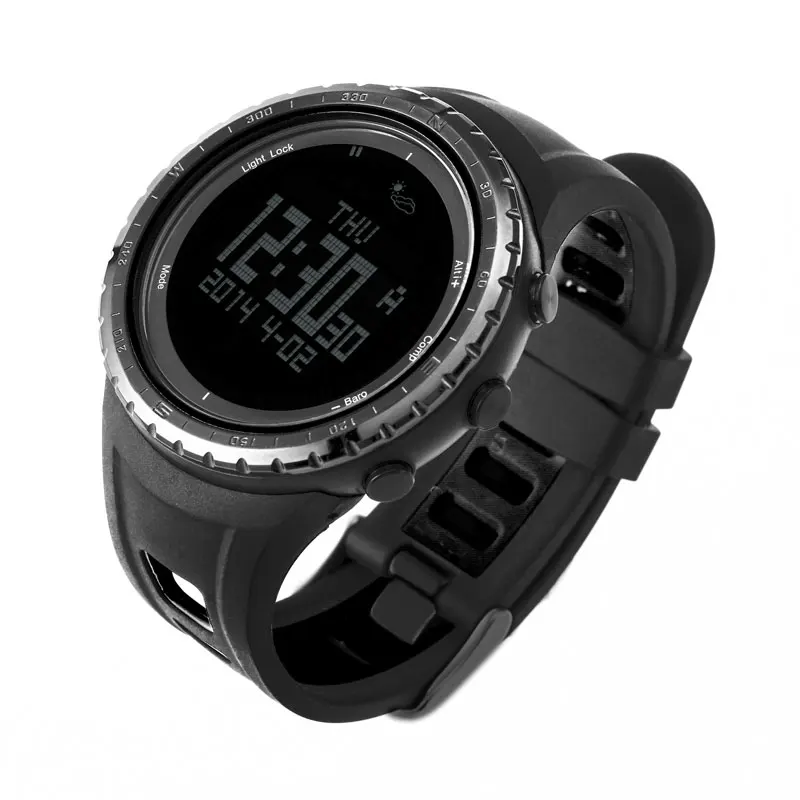 SUNROAD спортивные мужские и женские цифровые часы-водонепроницаемые альтиметр компас часы педометр Рыбалка Барометр секундомер часы