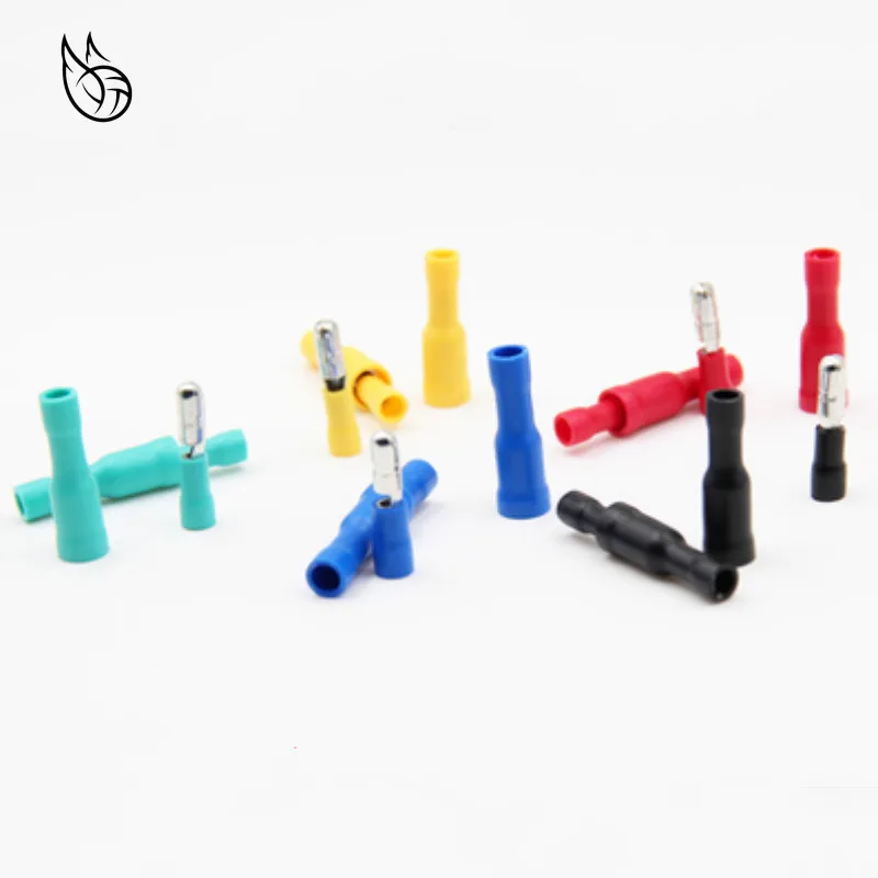 

50pcs BENKPAK 25pcs Female 25pcs Male Insulated Electric Connector Crimp Bullet terminal for 22~16 AWG Audio Wiring