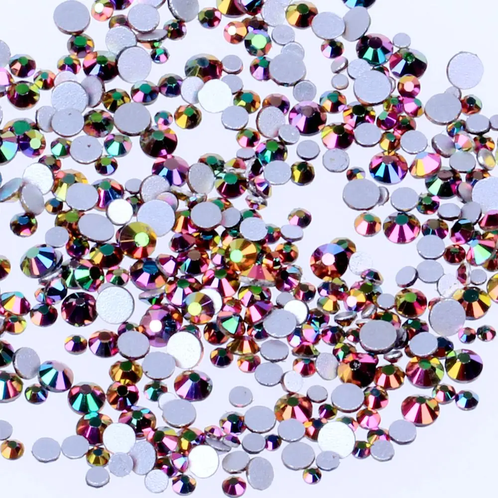 

Gold Rainbow SS3-SS30 And Mixed Sizes Rhinestones For Nails Art Decoration Flatback Glue On Strass Stones DIY Crafts Garments