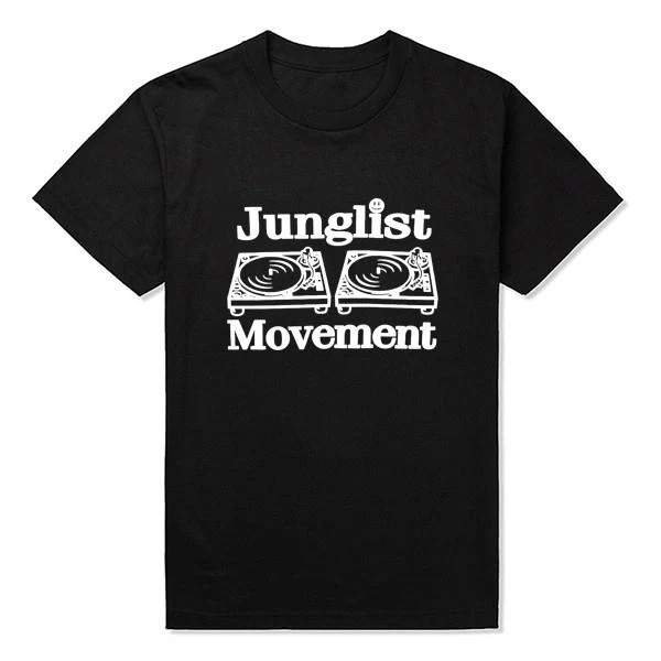 Барабаны и бас клубы Поворотные столы стойки музыка DNB человек junglist movement футболки