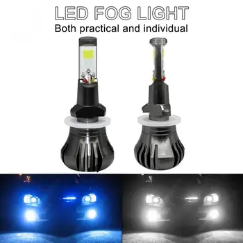 

2 Pcs Dual Color in 1 160W 880 881 LED Fog Light Bulbs 6000K White + 8000K Ice Blue Colors Strobe Lamp Bulb COB Bulb Kit