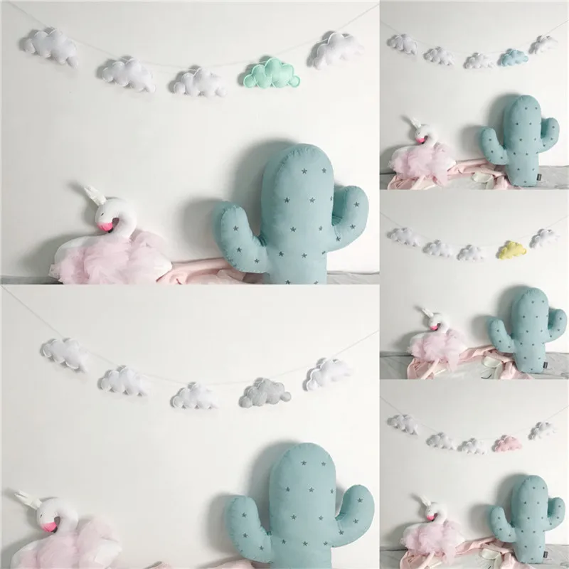 

Beautiful Felt Cloud Garland Party Banner Kids Room Nursery Hanging Wall Decor Christmas Best Gifts Baby Shower Bunting Ornament