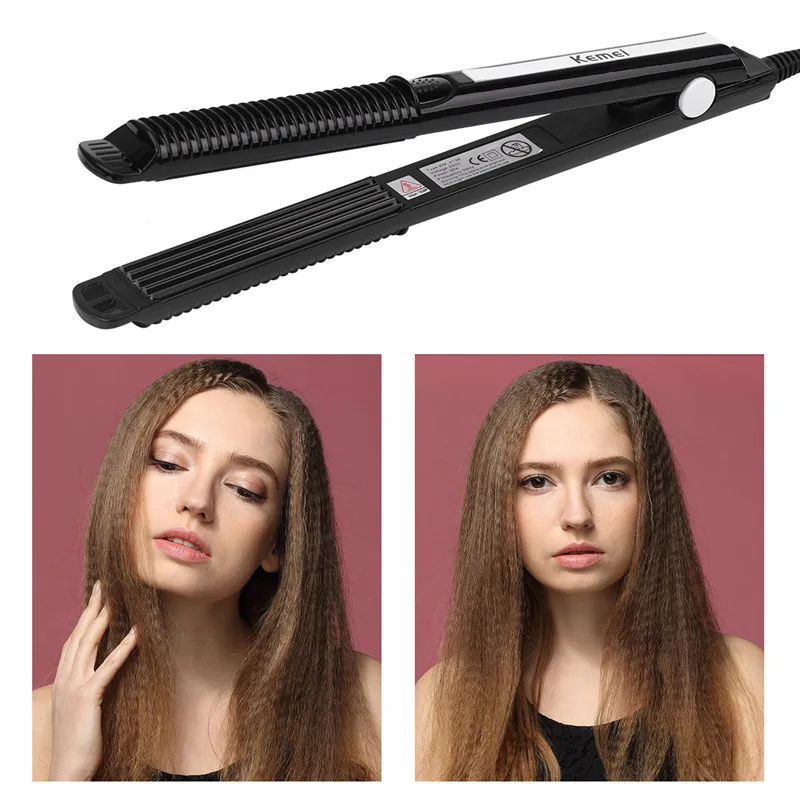 Керамика гофрированные выпрямитель для волос щипцы Flat Iron пушистые маленькая волны кукурузы плиты Пермь Шинная электронные инструменты