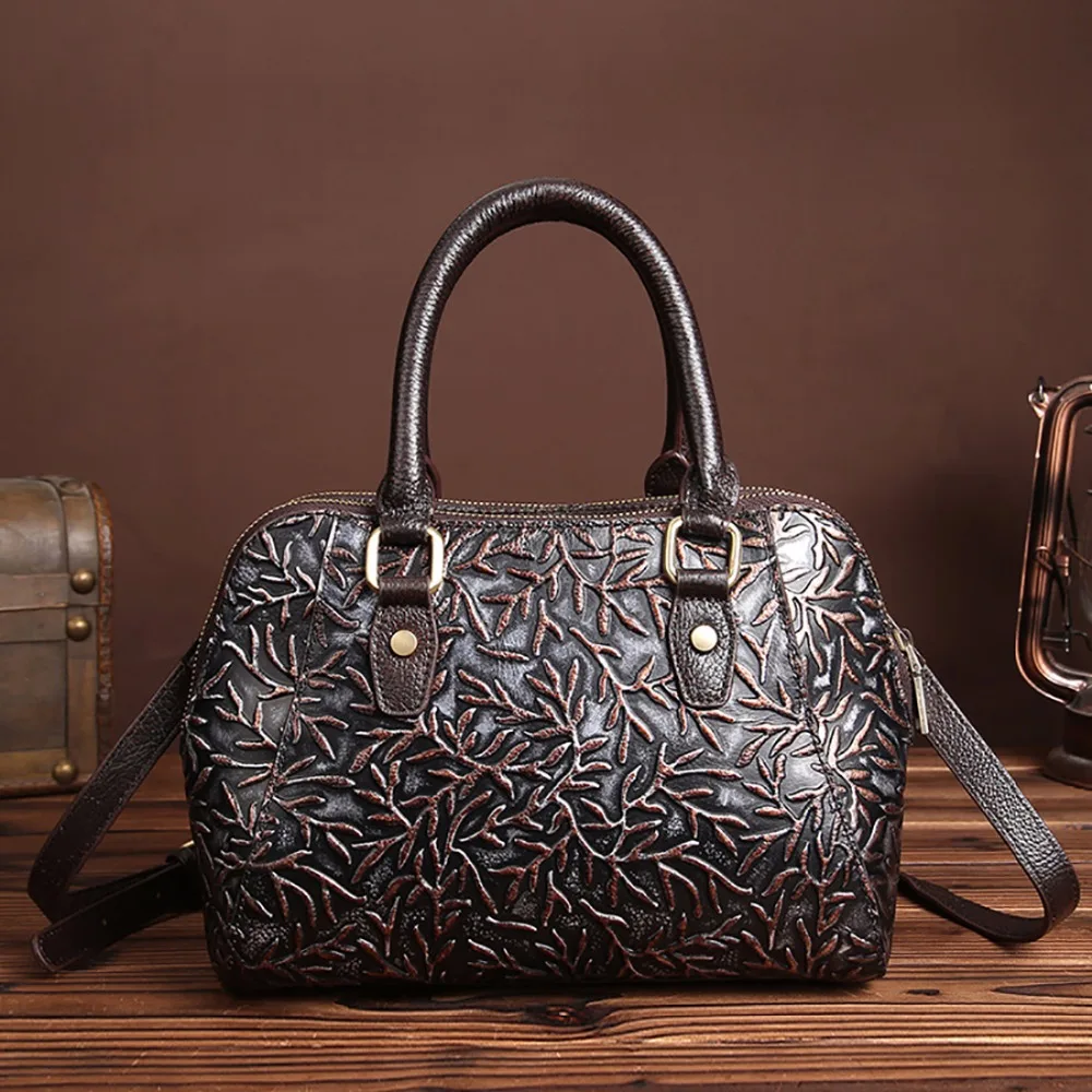 Famous Brand Women Genuine font b Leather b font Tote Bag Cross Body Designer Vintage Messenger