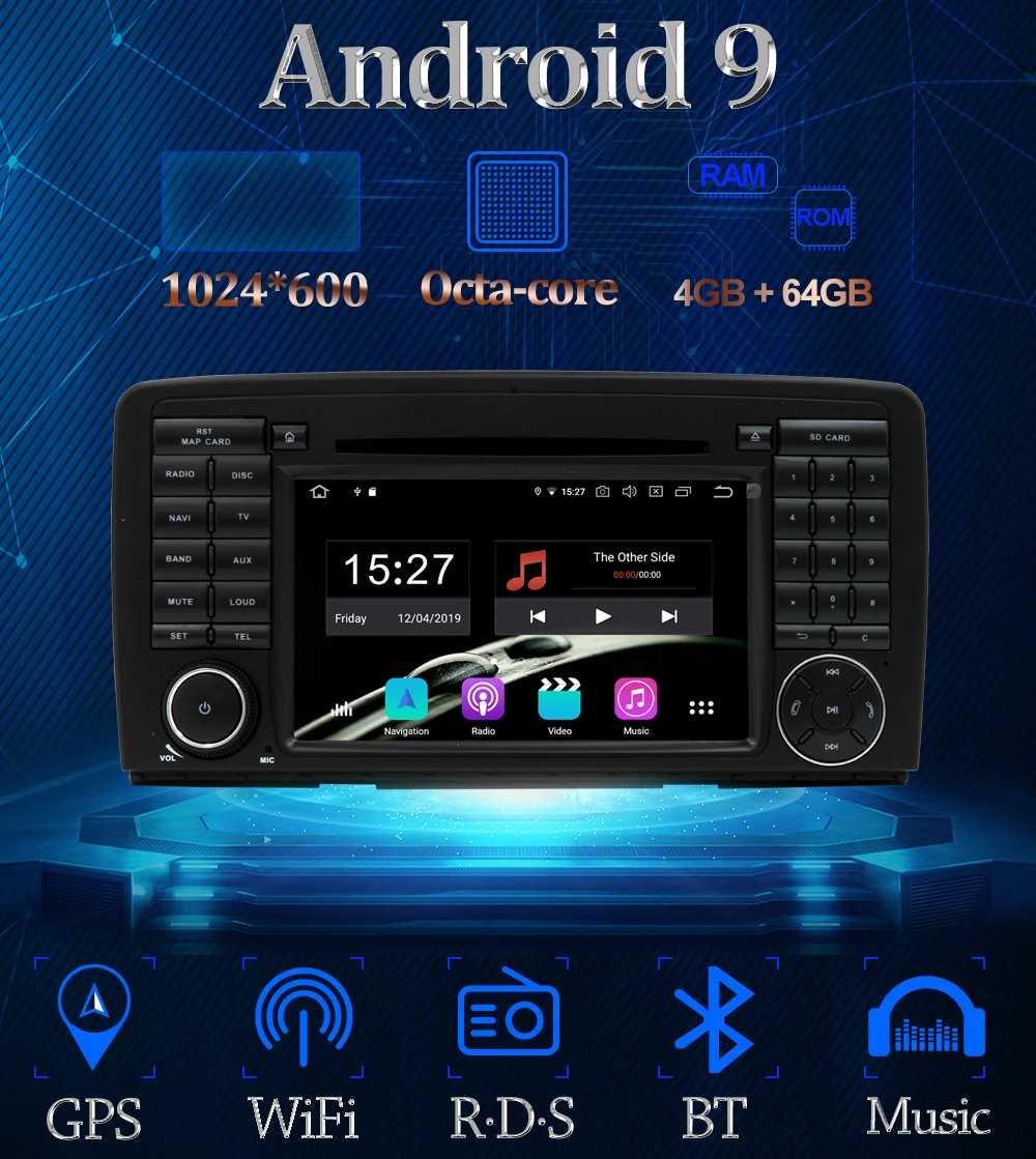 Cheap Owtosin Car Radio Multimedia Navigation GPS 4GB+64GB Android 9.0 For Mercedes Benz R Klasse W251 R350 R500 R320 R300 R63 AMG Car 2
