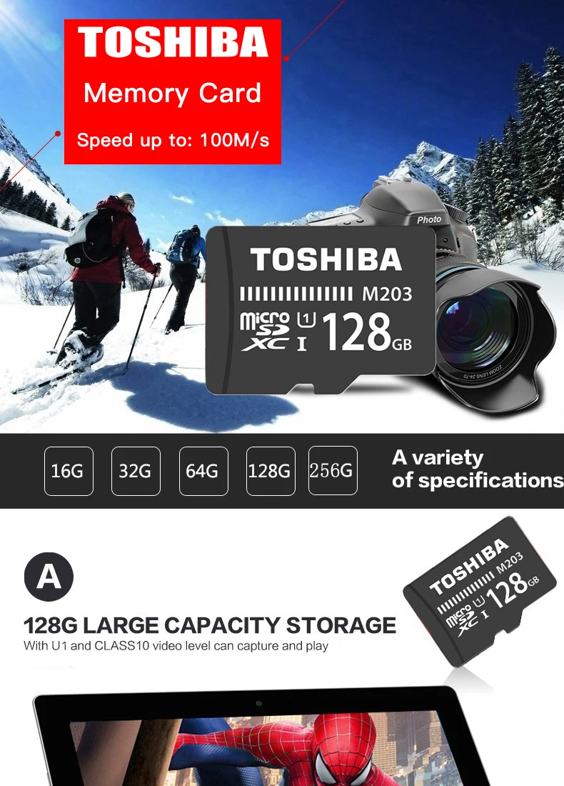 Оригинальная карта памяти TOSHIBA U1, 128 ГБ, 64 ГБ, 256 ГБ, SDXC, Макс., 100 м/с, карта Micro SD, SDHC-I, 32 ГБ, 16 ГБ, класс 10, официальная проверка, 8 Гб