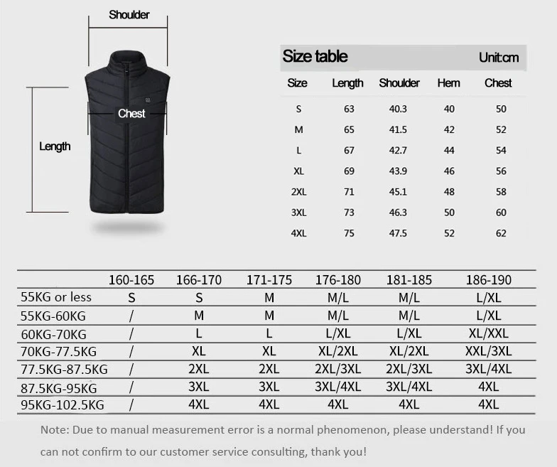 Продукт подходит для холодной погоды мужчин или женщин Электрический теплый жилет теплый зимний открытый жилет