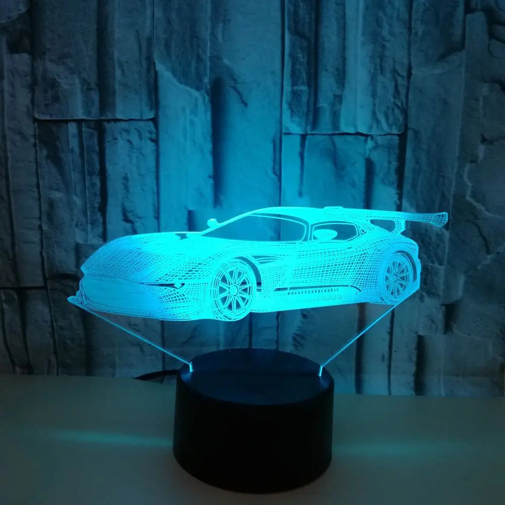 Креативная Автомобильная 3d Ночная лампа красочные сенсорные настольные лампы с