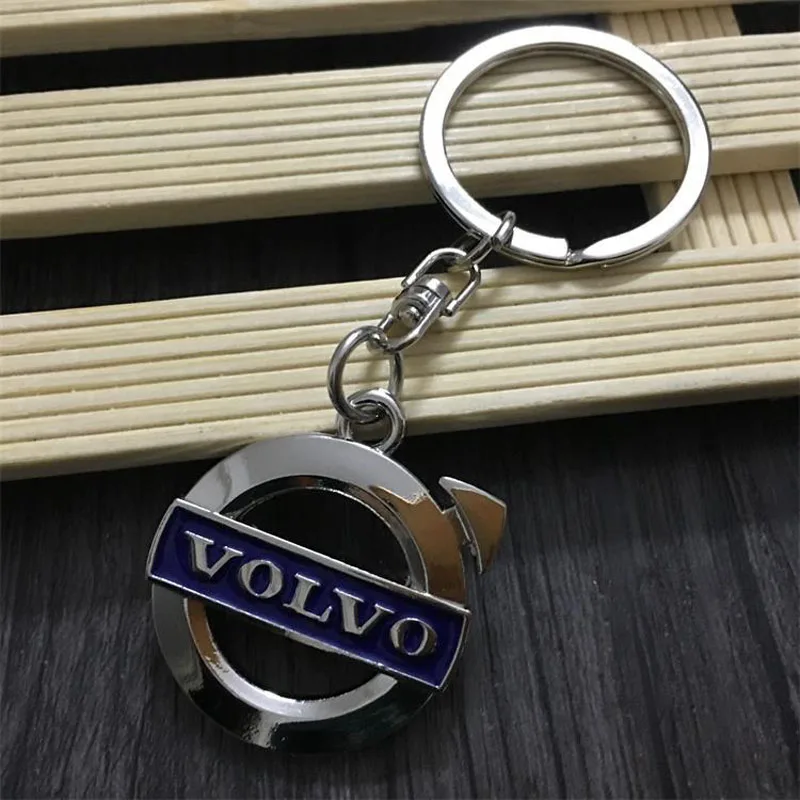 Car Volvo Hollow long chain Keyring blue label Volvo car standard
