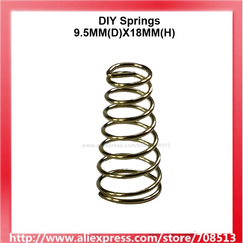 

DIY Gold Plated Battery / Driver Contact Support Springs 9.5mm(D)x18mm(H) for Flashlights - 10 pcs