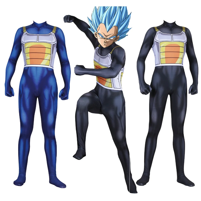 

Anime Game Bodysuit 3D Digital Printing Dragon Ball Vegeta Cosplay Siamese Tights Halloween Kids Adult Cosplay Costum BOOCRE