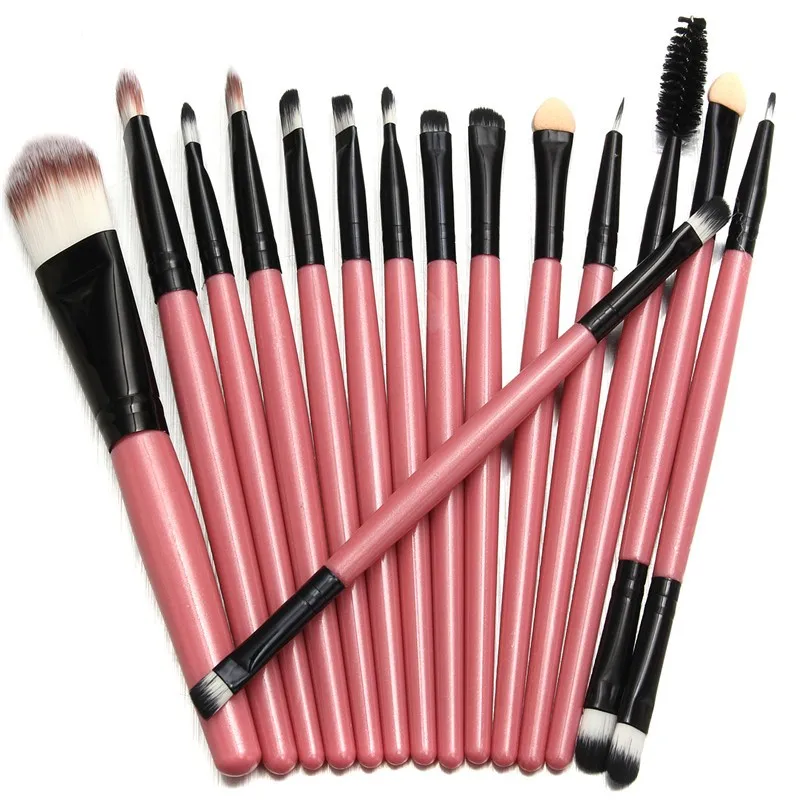 

Pro 15Pcs Eye Shadow Powder Foundation Eyeliner Eyebrow Lip Makeup Brush Brushes Cosmetics Beauty Tools Set