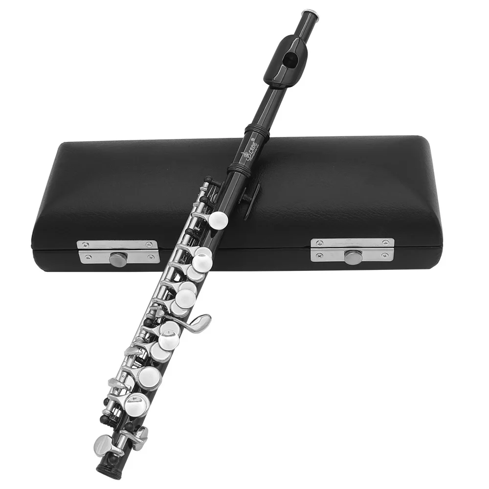 

Piccolo Ottavino Half-size Flute Plated C Key Concert Flute Cupronickel with Cleaning Cloth Screwdriver Padded Box