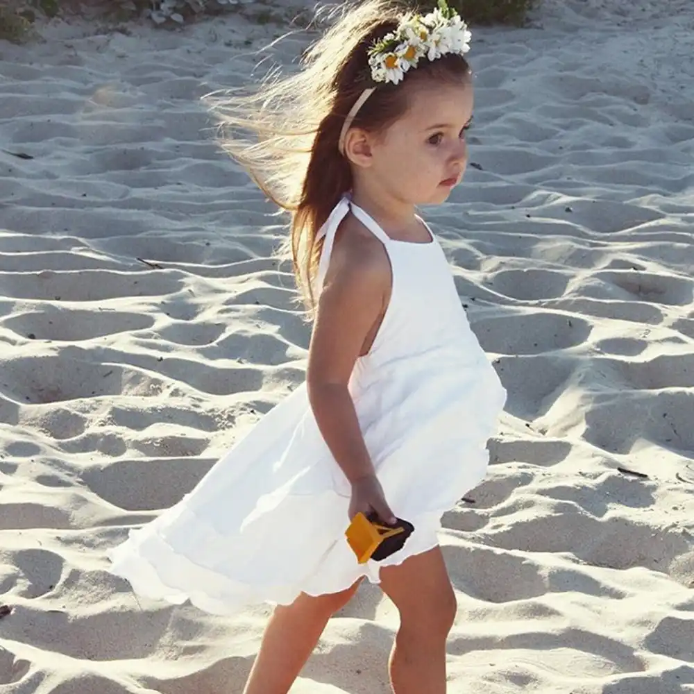 子の赤ちゃん女の子服かわいい女の子バック無地プリンセスドレス夏カジュアルビーチ子供服 Dresses Aliexpress