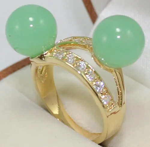 

2 colors wholesale cute FINE 2 light green/purple Natural jade beads 6-8mm lady's fashion ring(#7.8.9)