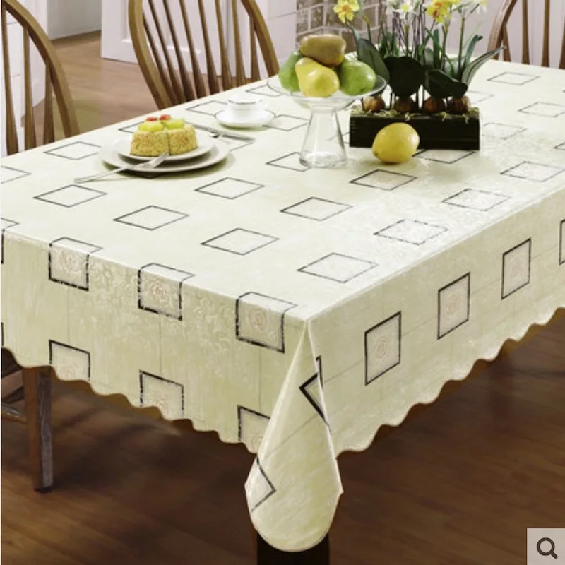 Flannel Vinyl PVC Tablecloth Waterproof Table Cloth Spread Cover