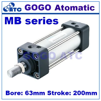 

SMC type MBB63-200 bore 63mm stroke 200mm standard type double acting single rod air cylinder