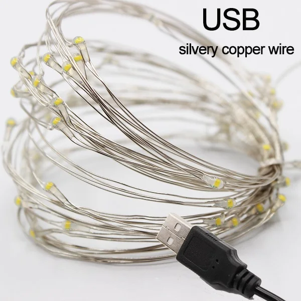USB Power white 2 м 5 м 10 м светодиодный Медный провод шнура светильник с бутылкой фиксаторы уход за кожей лица маска для Стекло Craft бутылка пива Волшебные украшения на День святого Валентина, свадьбу лампа Вечерние - Испускаемый цвет: USB Power white