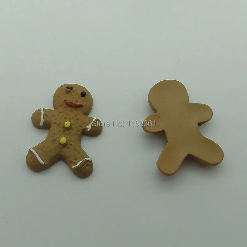 1pcs/lot resin flatback Gingerbread man 20mm Cabochons Scrapbooking Hair Bow Center DIY Christmas decration C109-8
