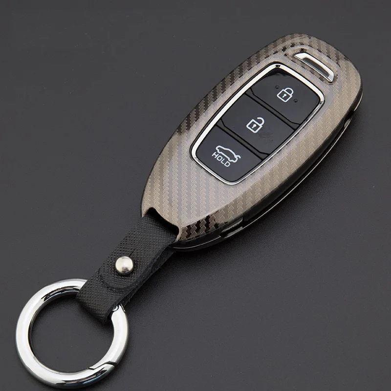 Цинковый брелок для автомобильных ключей, чехол для ключей в виде ракушки Крышка для hyundai i30 Ix35 Solaris Azera Elantra величие Ig акцент Santa Fe крышка - Название цвета: Серый