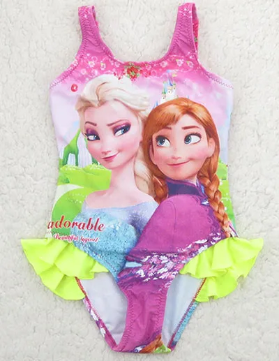 Купальный костюм для девочек, Цельный Детский купальный костюм Эльза и Анна, детский купальный костюм Пляжная одежда- SW070