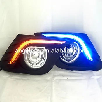 

For Mazda 3 AXELA 2014-2016 year LED DRL Daytime Running Light with Turning function White Blue Yellow LED