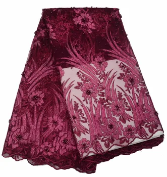 

2018 New French net lace fabric 3D African tulle mesh lace fabric high quality african lace fabric P455-1