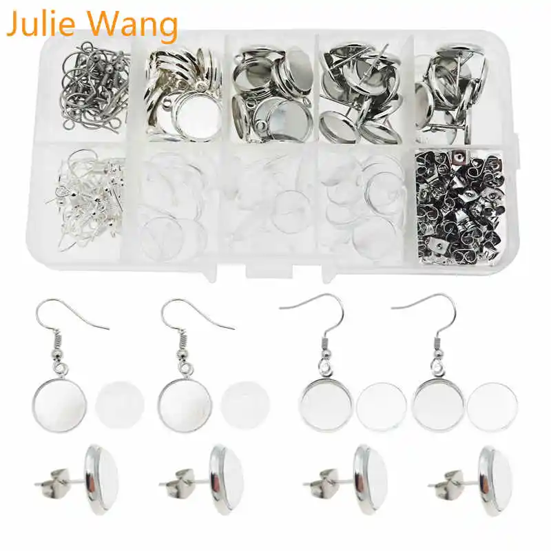 Julie Wang 180 шт./кор. стальная основа для кабошонов с 12 мм стеклянными