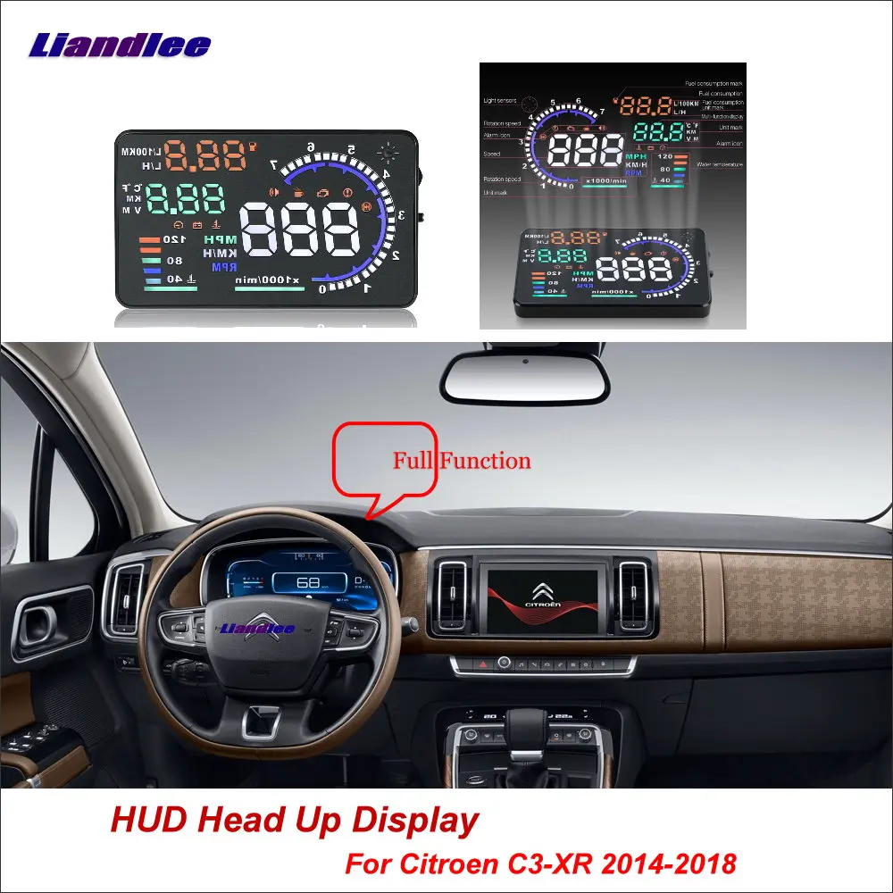 

Liandlee Car HUD Head Up Display For Citroen C3-XR 2014-2018 Digital Speedometer Fuel Consumption Projector Screen OBD Detector