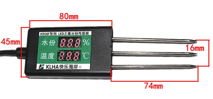 

Agricultural Greenhouse LED Display Soil Moisture Sensor RS485 Current Voltage Hygrothermograph Detector Wet Temperature Sensor