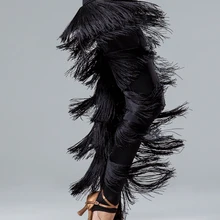 Женская взрослая Современная Танцевальная юбка брюки с бахромой брюки для латинских танцев новые штаны с бахромой для латинских бальных танцев танго платье брюки