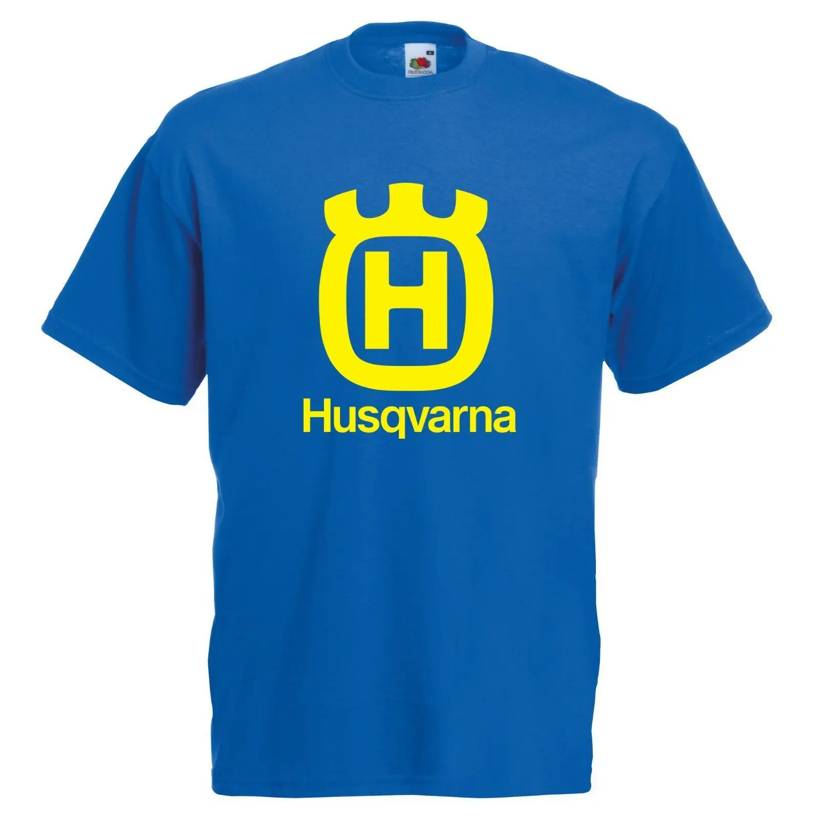

Husqvarna T-Shirt Biker motorcycle Rider VARIOUS SIZES & COLOURS Yellow Logo