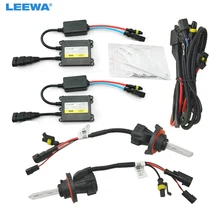 LEEWA 1 комплект 35 Вт Автомобильная фара переменный ток H13 HID ксеноновая лампа Hi/короче спереди и длиннее сзади) Луч би-ксеноновая лампа цифровой тонкий электронный блок HID комплект# CA4534