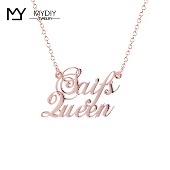 

Double Names Necklace Custom Two Names Pendent Personalized Arabic Name Necklaces 925 Silver Handmade Gift