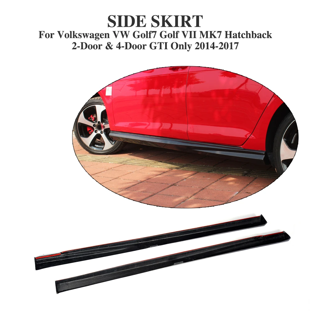 Углеродное волокно авто боковые юбки бампера фартуки для Volkswagen VW Golf 7 VII MK7 GTI только- 2 шт./компл