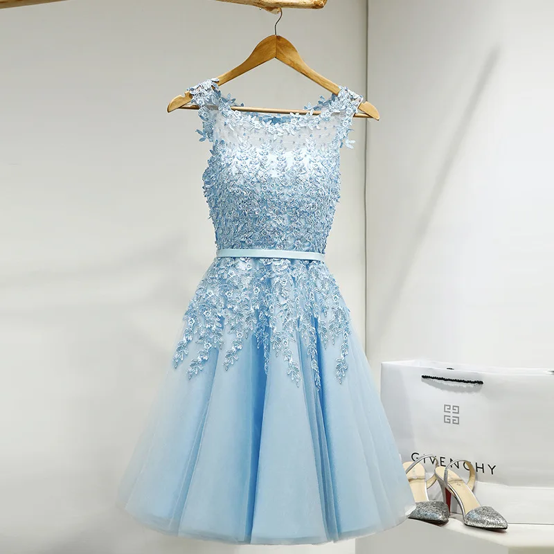 Preise Es der YiiYa Brautjungfer Kleid Für Mädchen Plus Größe Kurzen Rosa Blau Party Kleider 2019 Frauen vestido madrinha LX073