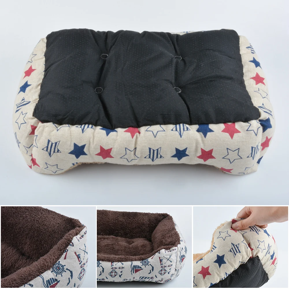 FUNBAKY 4 Colors Sailboat Star Arctic velvet Warm Washable Pet Dog Bed for Large Dogs Labradors Bed & Mats cama para cachorro