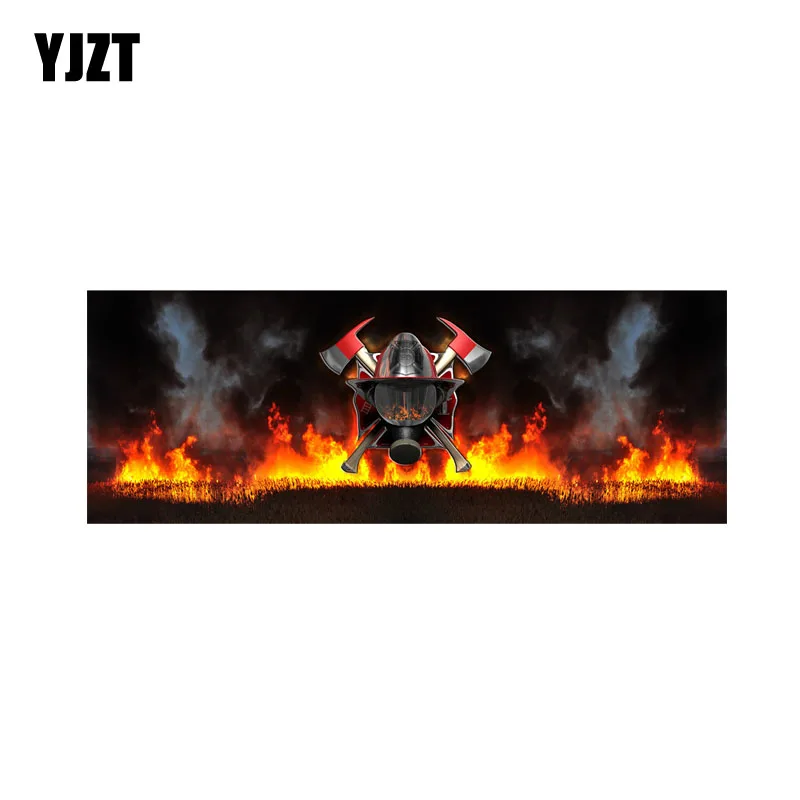 

YJZT 14.5CM*5.4CM Fire Department Rescue Firefighters Personalized Reflective Car Sticker PVC Decal 12-0477