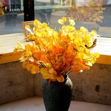 Свадебные искусственные 3D печатные ткани листья эвкалипта листьев денег Свадебные украшения с цветами ваза для дома зеленый материал