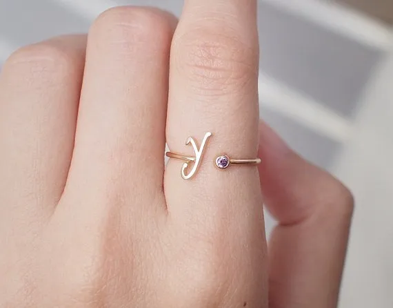Кольца для женщин на заказ, популярные буквы из кристаллов, обручальное кольцо, горячая Распродажа, уникальные кольца для друзей